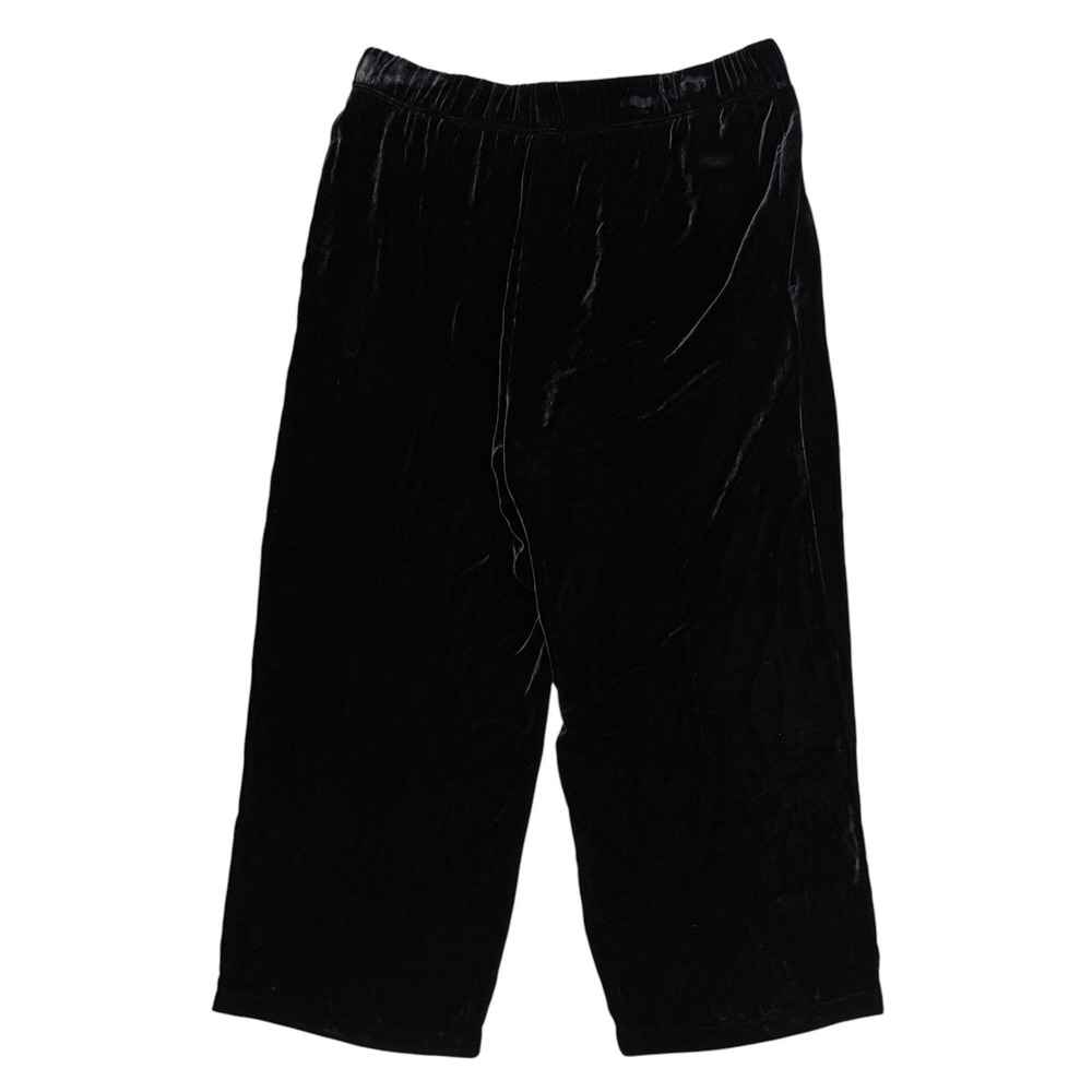 Eileen Fisher Womens Size Large Black Silk Wide Ankle Pleat Pants NWT - Picture 2 of 6